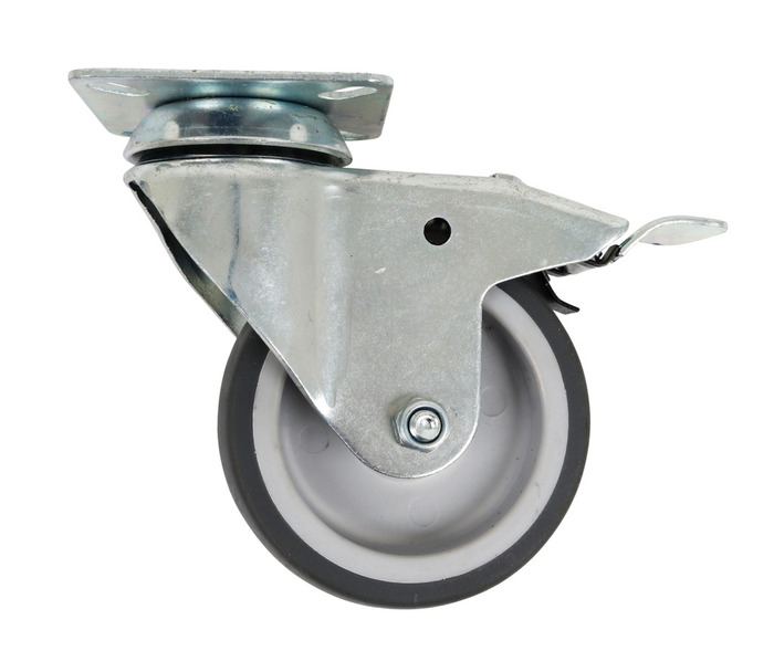 Möbelhjul m/broms Ø75 mm Mörkgrå Home>it